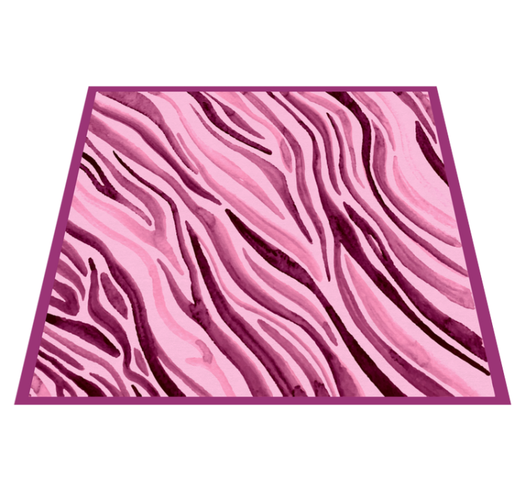 Animal print vinyl rug in pink zebra stripes - TenStickers
