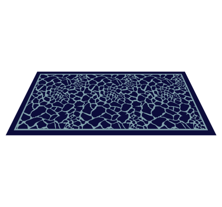 Blue giraffe pattern animal print vinyl rug - TenStickers