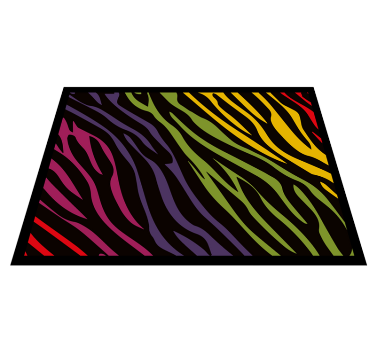 Vibrant Zebra Stripes animal print vinyl rug - TenStickers