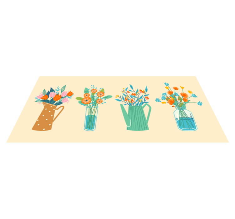 Botanical Centerpiece Arrangement floral vinyl rug - TenStickers