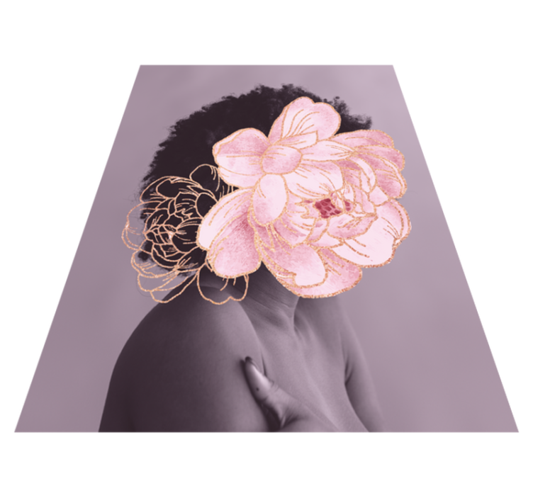 Peony person floral vinyl rug - TenStickers