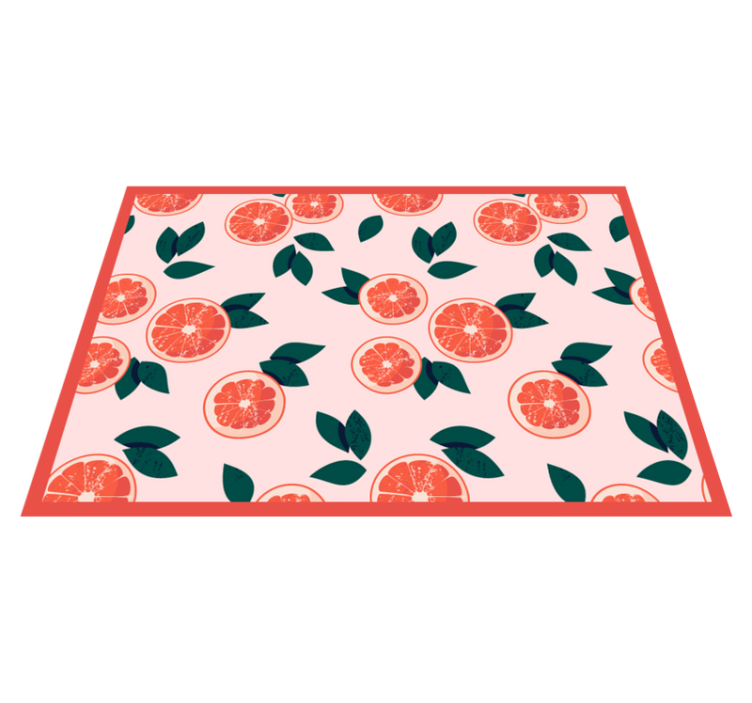 Pink citrus bloom floral vinyl rug - TenStickers