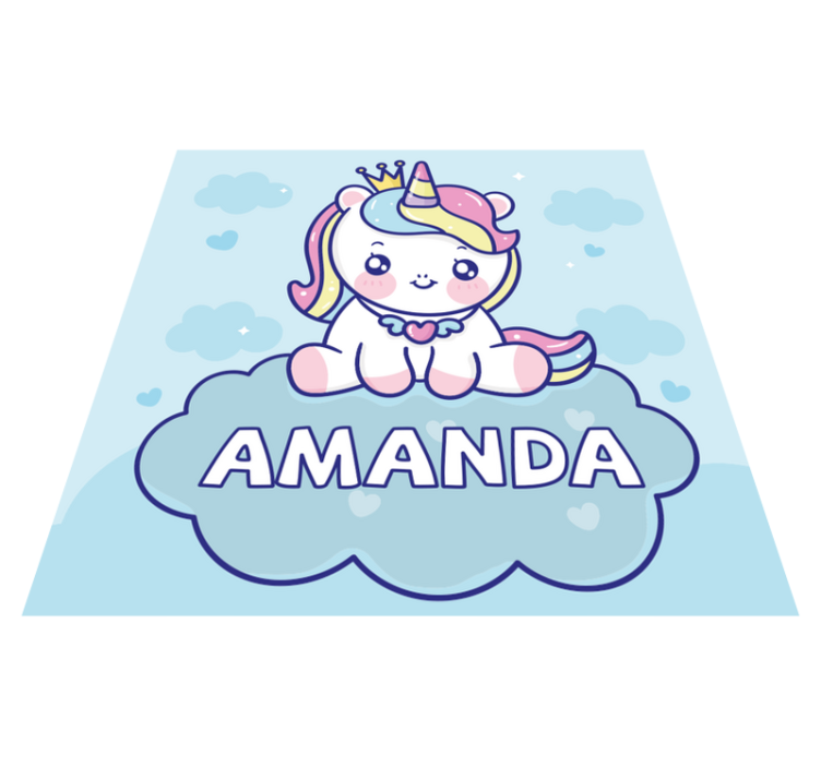 Kids vinyl rug custom baby unicorn - TenStickers