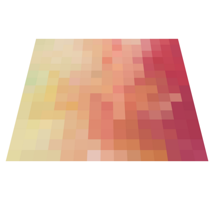 Red block gradient pattern geometric vinyl rug - TenStickers