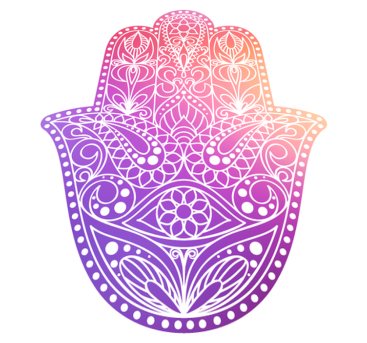 Purple hand of Fatima ethnic rug - TenStickers
