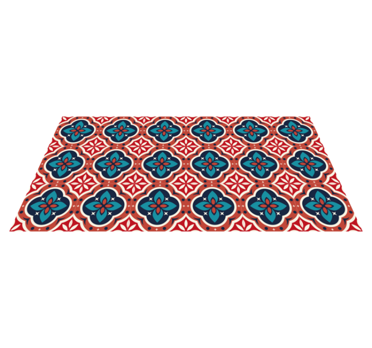 Mosaic vinyl rug vibrant botanical inspiration - TenStickers