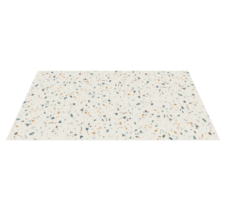Beige terrazzo aesthetic kitchen vinyl rug - TenStickers
