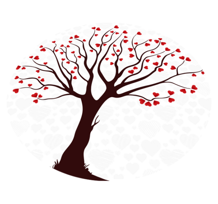 Tree Of Hearts floral vinyl rug - TenStickers