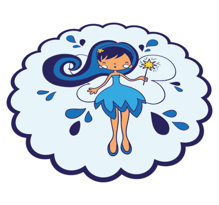 Blue fairy princess kids vinyl rug - TenStickers