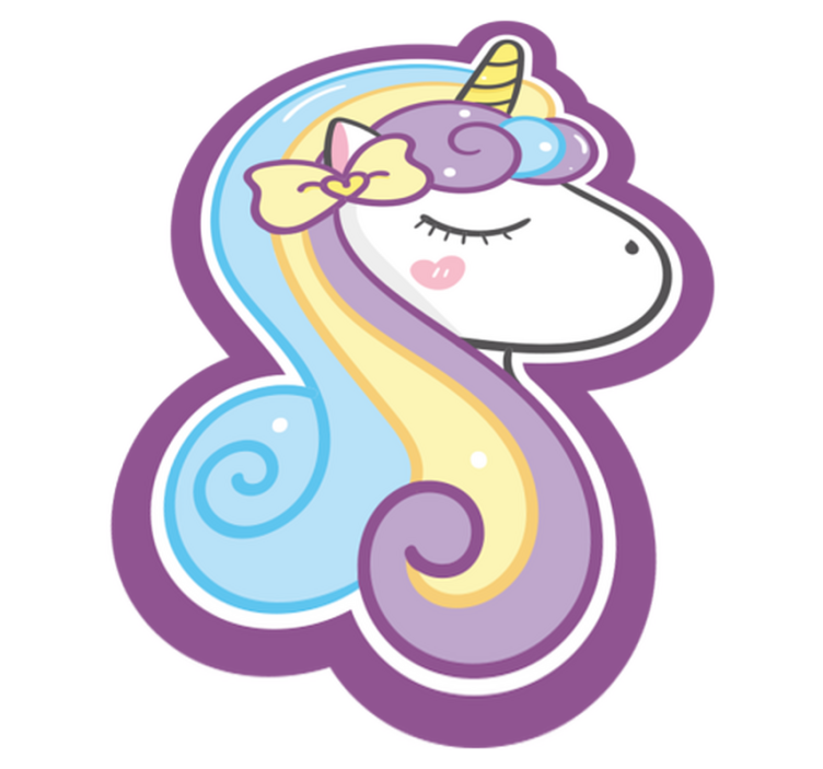 Cute Unicorn Face kids vinyl rug - TenStickers