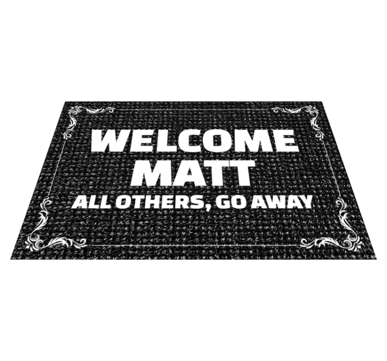 Funny welcome message entrance hall vinyl rug - TenStickers