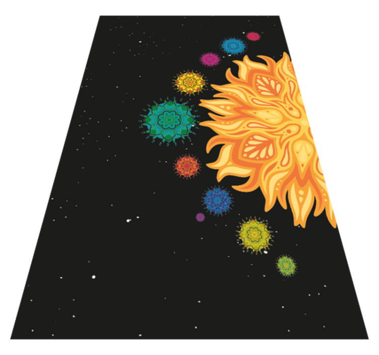 Colorful Sunburst Motif mandala vinyl rug - TenStickers