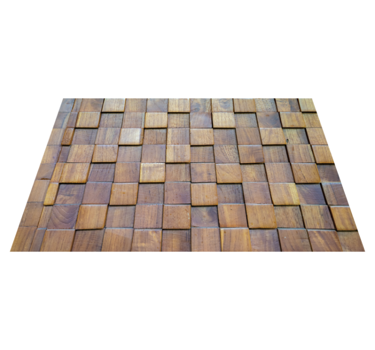 Square Pattern wood effect vinyl rug - TenStickers