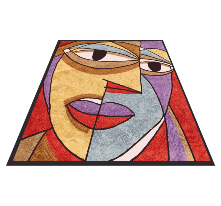 Colorful Abstract Portrait modern vinyl rug - TenStickers