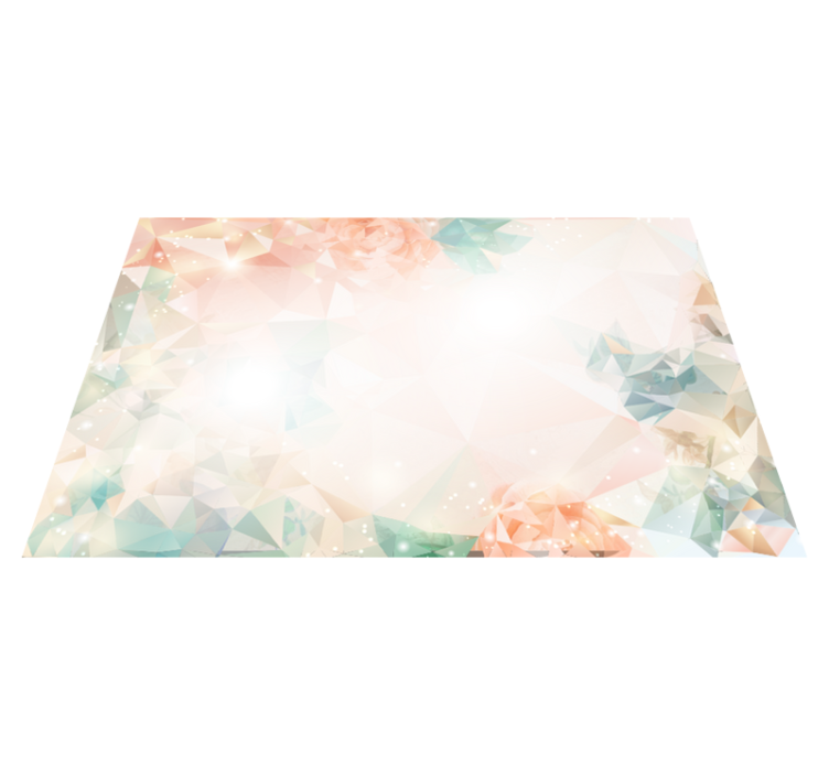 Botanical geometry floral vinyl rug - TenStickers