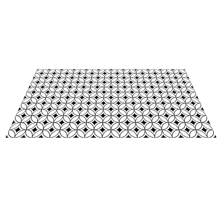 Black and white circles tile vinyl rug - TenStickers