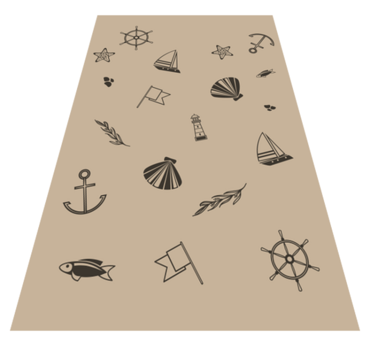 Nautical Icons kids vinyl rug - TenStickers