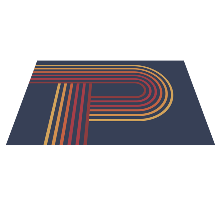 Colorful line overlay geometric vinyl rug - TenStickers