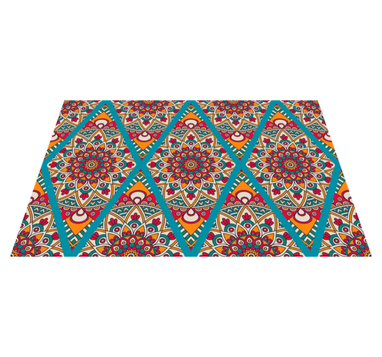 Lively colorful mandala vinyl rug - TenStickers