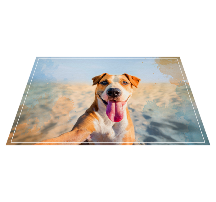 Smiling Canine Portrait animal vinyl rug - TenStickers
