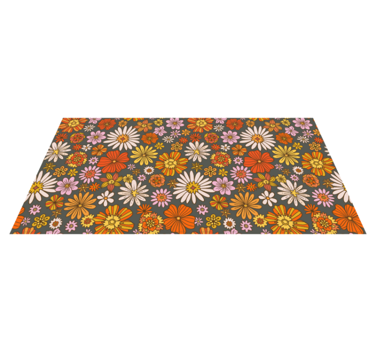 Animated set floral vinyl rug - TenStickers