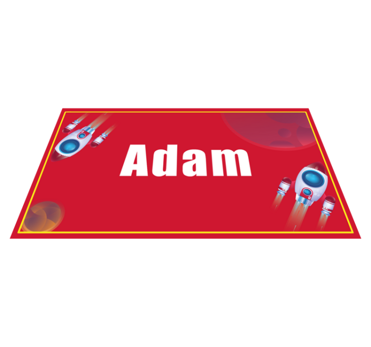 Cool red square kids personalized mat - TenStickers