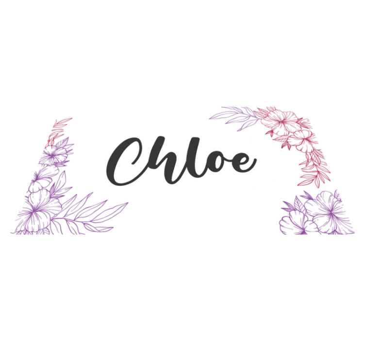 Floral custom name teen vinyl rug - TenStickers