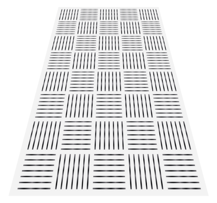 Striped tile pattern kitchen vinyl rug - TenStickers
