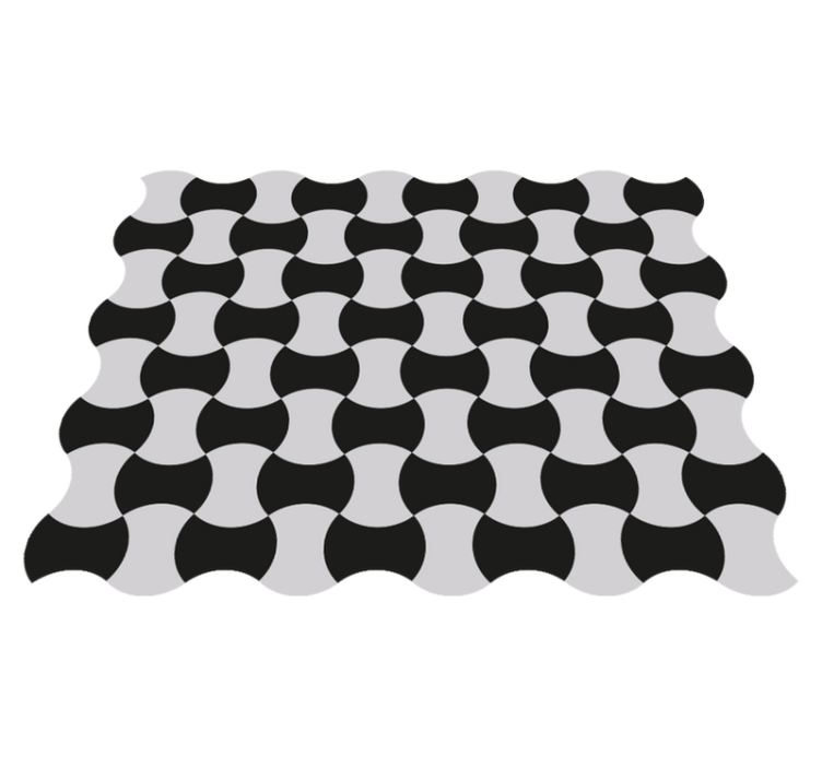 Swirl black and white checkers  tile carpet - TenStickers