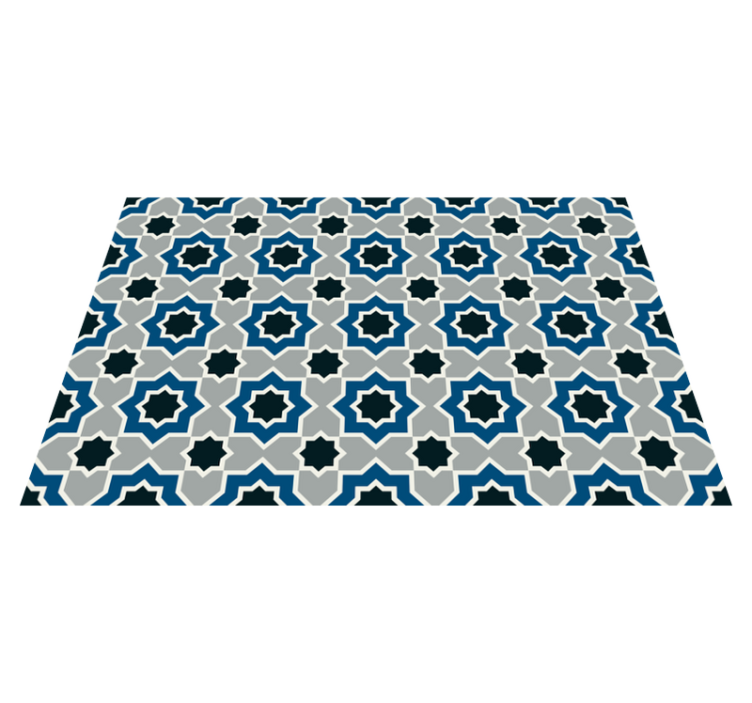 Blue black and grey shapes  tile carpet - TenStickers