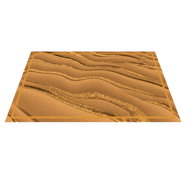 Golden Wave Pattern textured vinyl rug - TenStickers