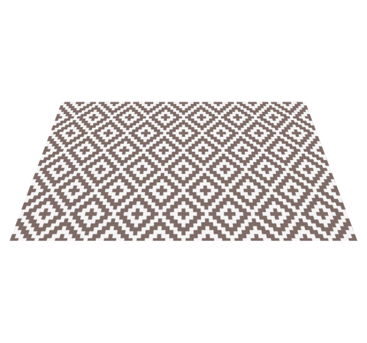 Geometric grey diamonds kitchen vinyl rug - TenStickers