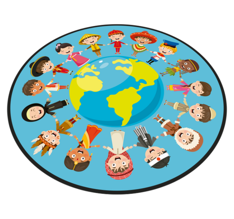 Cultural Kid Characters teen vinyl rug - TenStickers