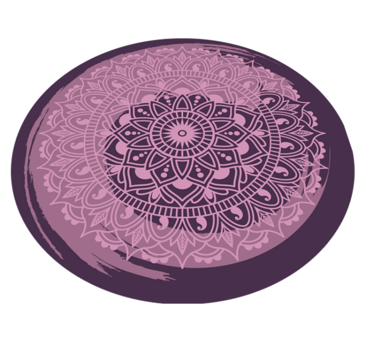 Elaborate pink motif mandala vinyl rug - TenStickers