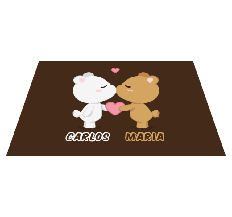 Cute bear couple custom vinyl rug - TenStickers