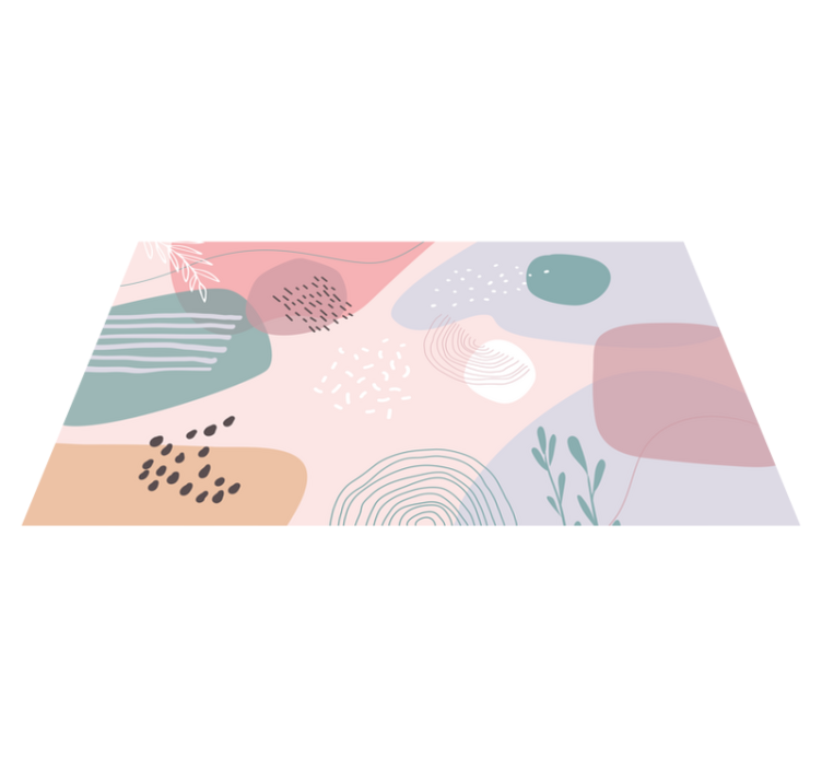 Abstract soft shapes modern vinyl rug - TenStickers