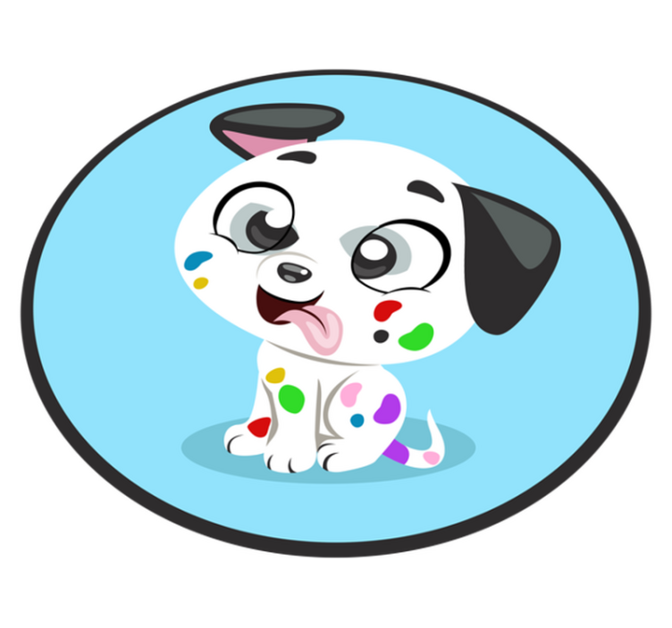 Colorful baby dalmata animal vinyl rug - TenStickers
