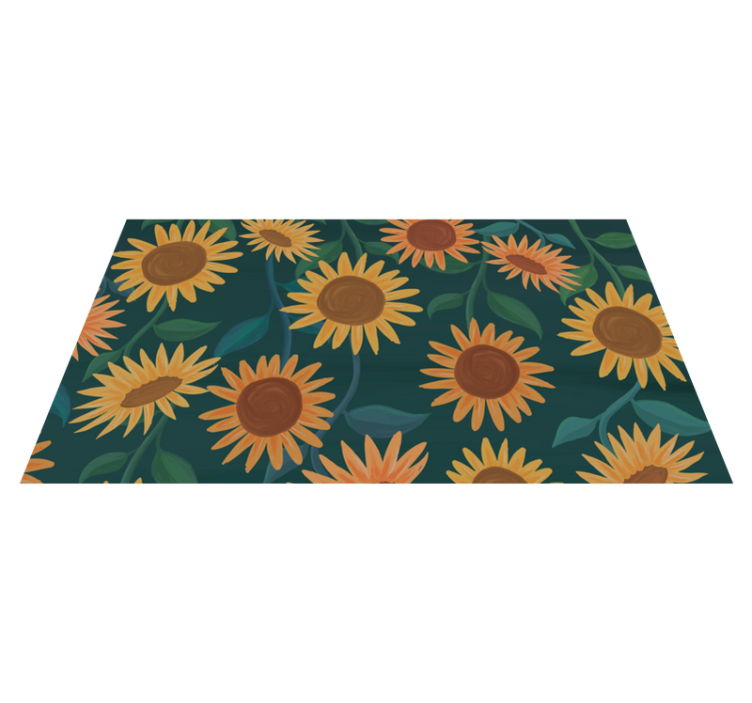 Sunflowers plant floral vinyl rug - TenStickers