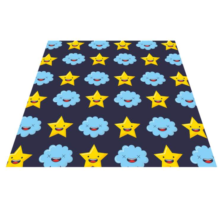 Beaming Celestial Clouds star vinyl rug - TenStickers