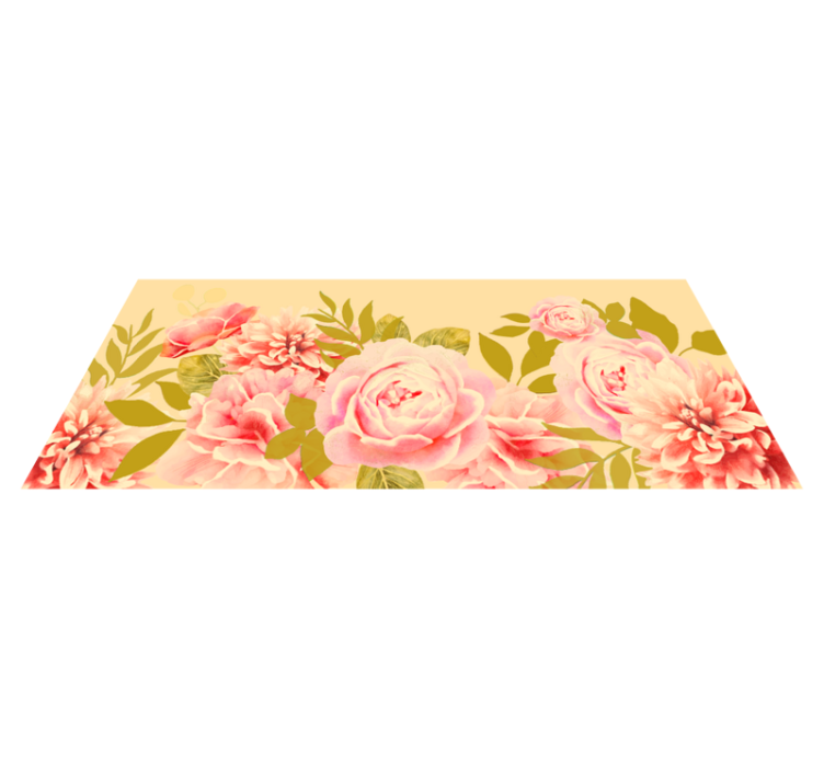 Flourishing Botanical Sophistication floral vinyl rug - TenStickers
