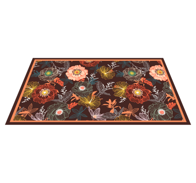 Floral vinyl rug in vintage burst design - TenStickers