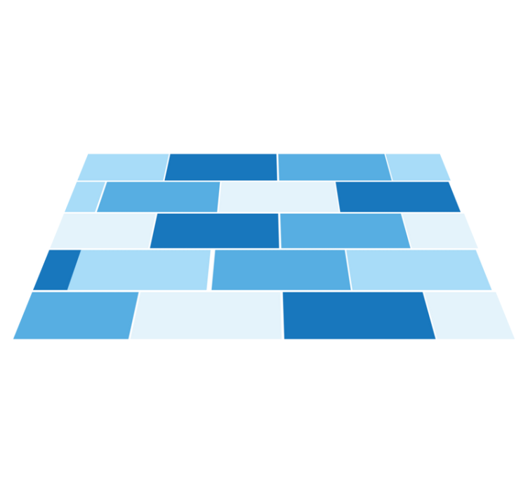 Blue Brick Pattern tile vinyl rug - TenStickers