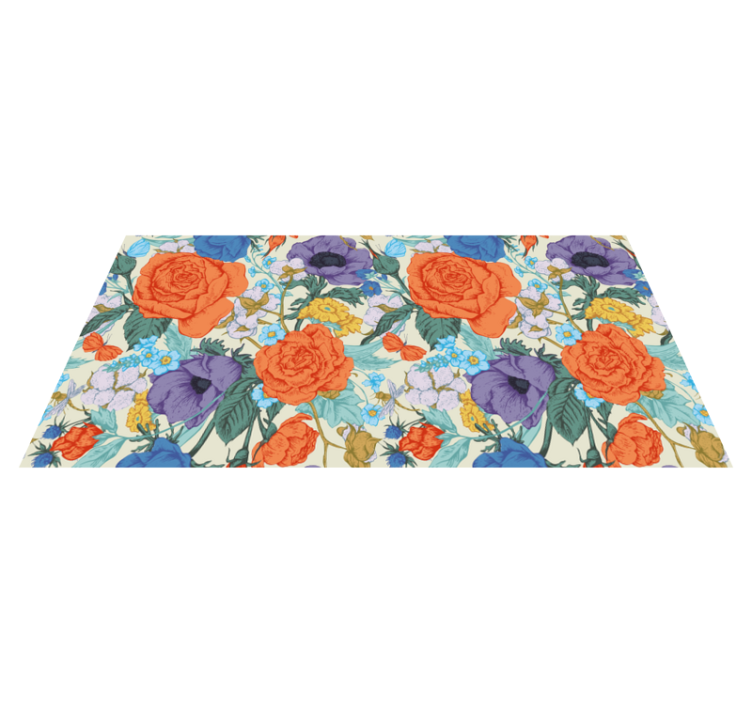 Lively Botanical Arrangement floral vinyl rug - TenStickers