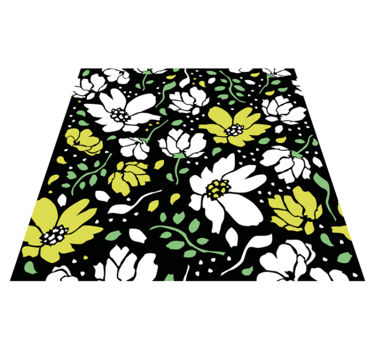 Floral vinyl rug with vibrant floral design - TenStickers