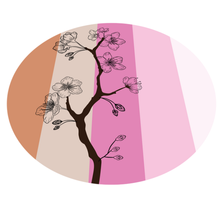 Cherry Blossom Elegance floral vinyl rug - TenStickers