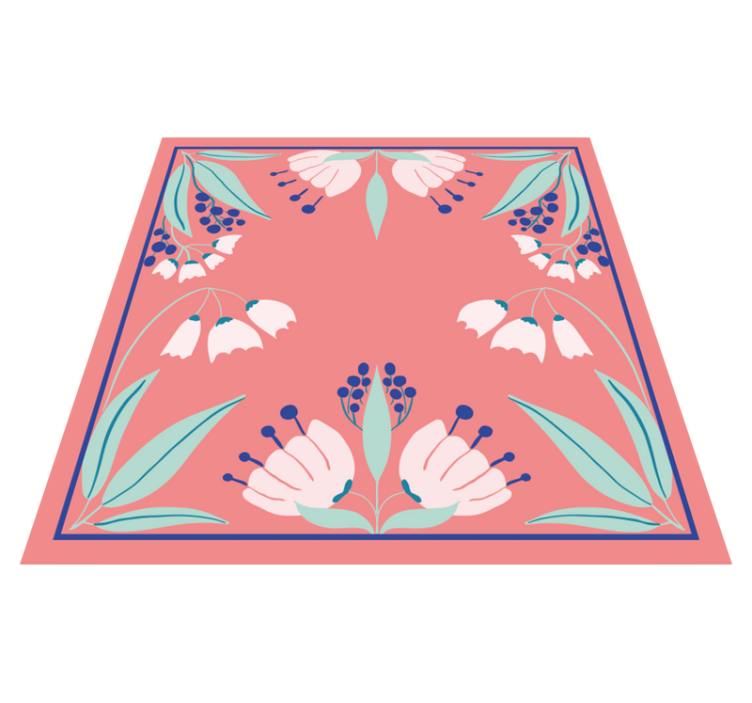 Pattern palette floral vinyl rug - TenStickers