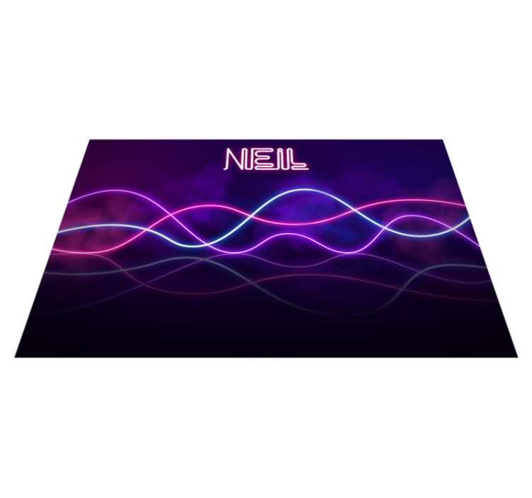 Neon lights box with stripes modern rug - TenStickers