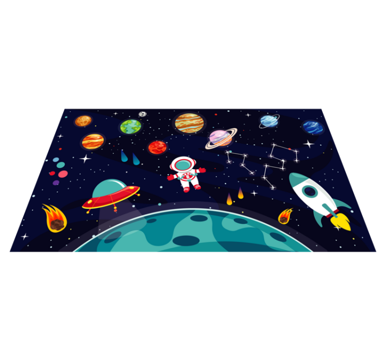 Cosmic Expedition Setting star vinyl rug - TenStickers