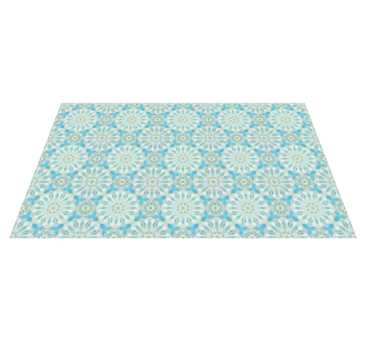 Intricate floral patterns tile vinyl rug - TenStickers