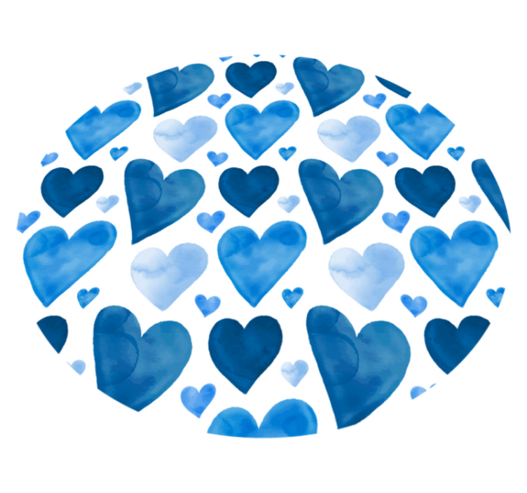 Blue heart pattern teen vinyl rug - TenStickers